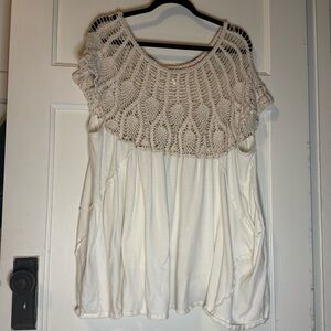 Free People Crochet Lace Top - Cream